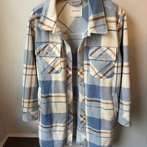 Blue Plaid Women's Jacket shacket